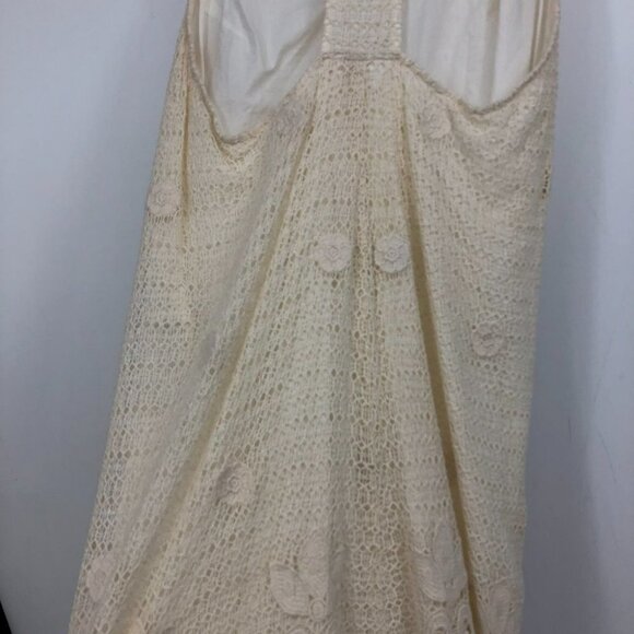 Maje Paris Creme Ecru Rye crochet sleeveless  mini dress lace hem racerback 3 - Picture 10 of 16
